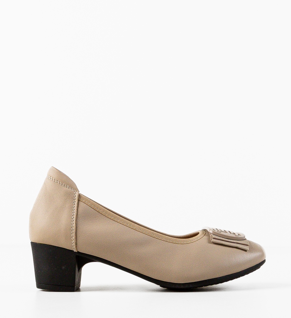 Pantofi cu toc Bobbi Bej - Eleganță Asigurată - imagine 4