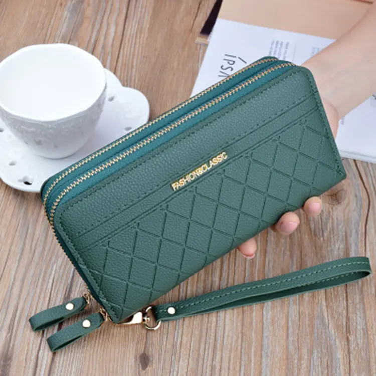 Portofel dama Pfy Hadria PT1065, Verde, din pie - imagine 3