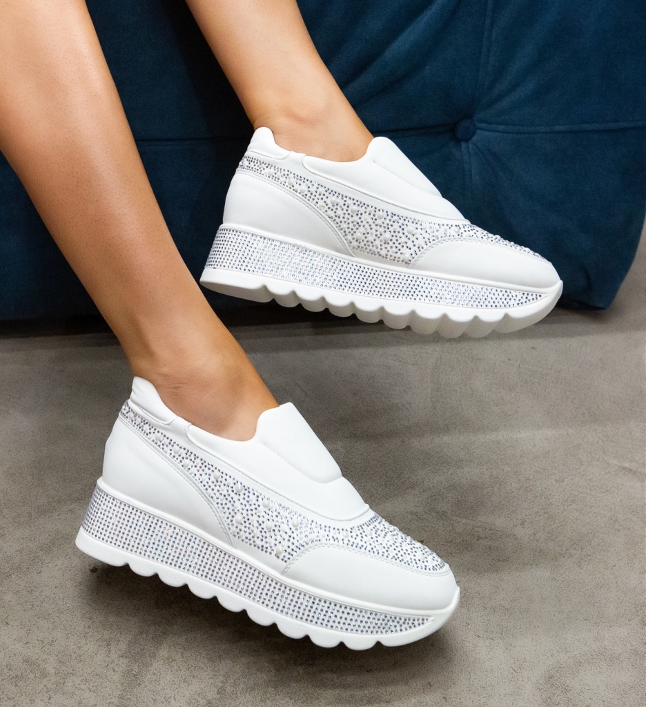 Pantofi Casual Sharon Albi - Confort și Stil - imagine 3