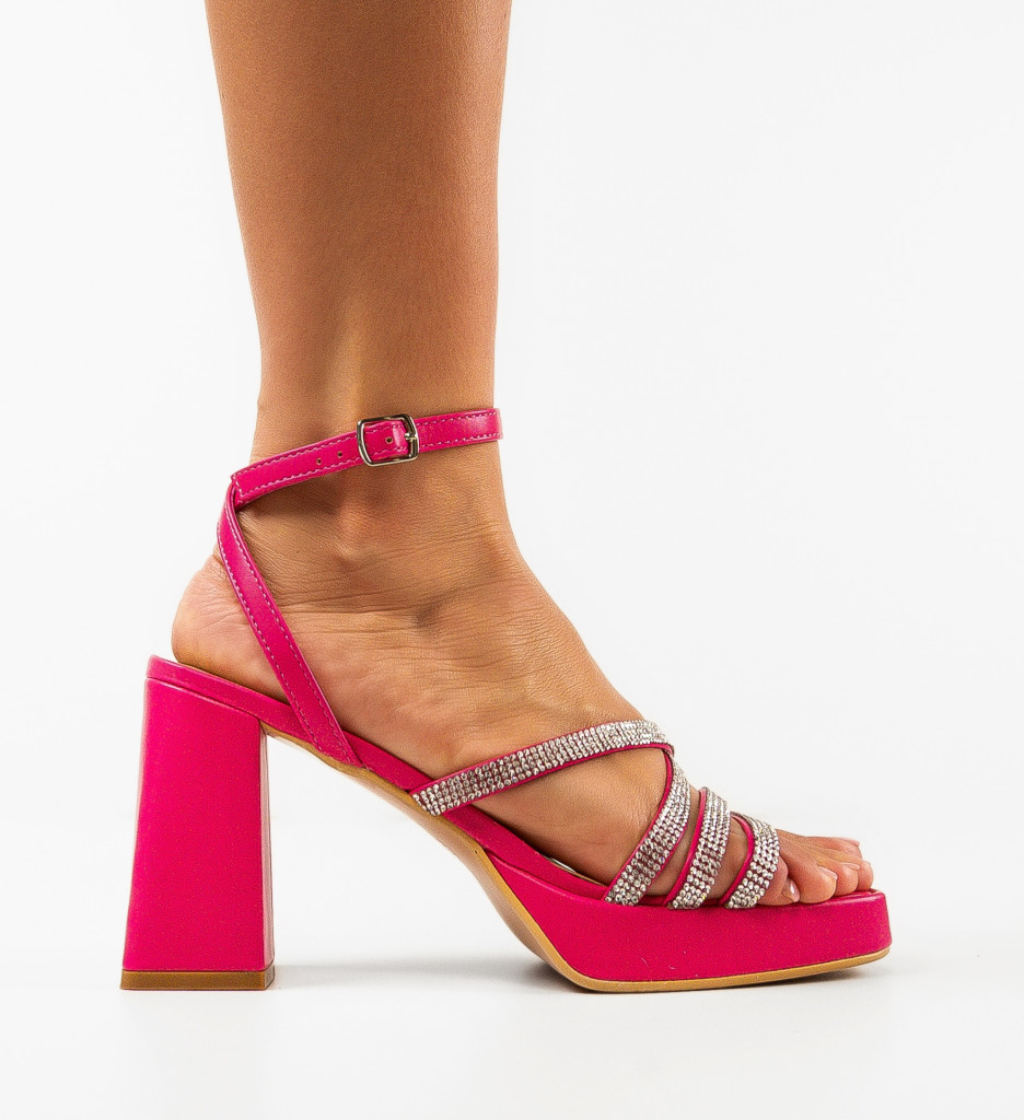 Sandale cu toc Shohre Fuchsia - Eleganță și Stil - imagine 4