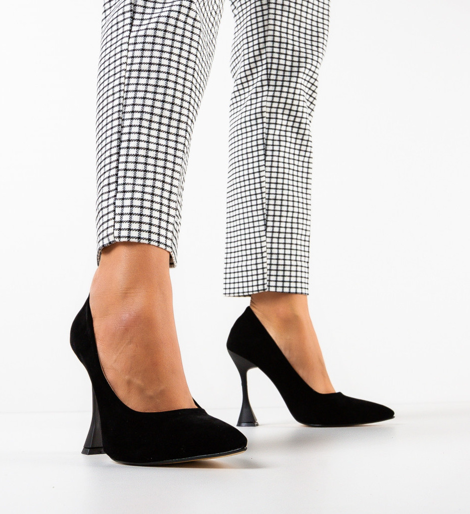 Pantofi Dama Lavek Negri cu Toc Eleganți - imagine 2