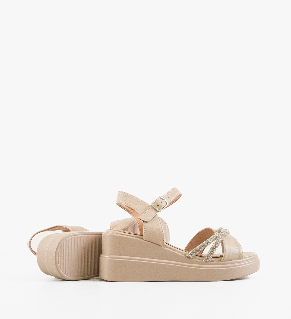 Sandale Platforme Dama Mykfa Bej | Stil și Confort - imagine 3