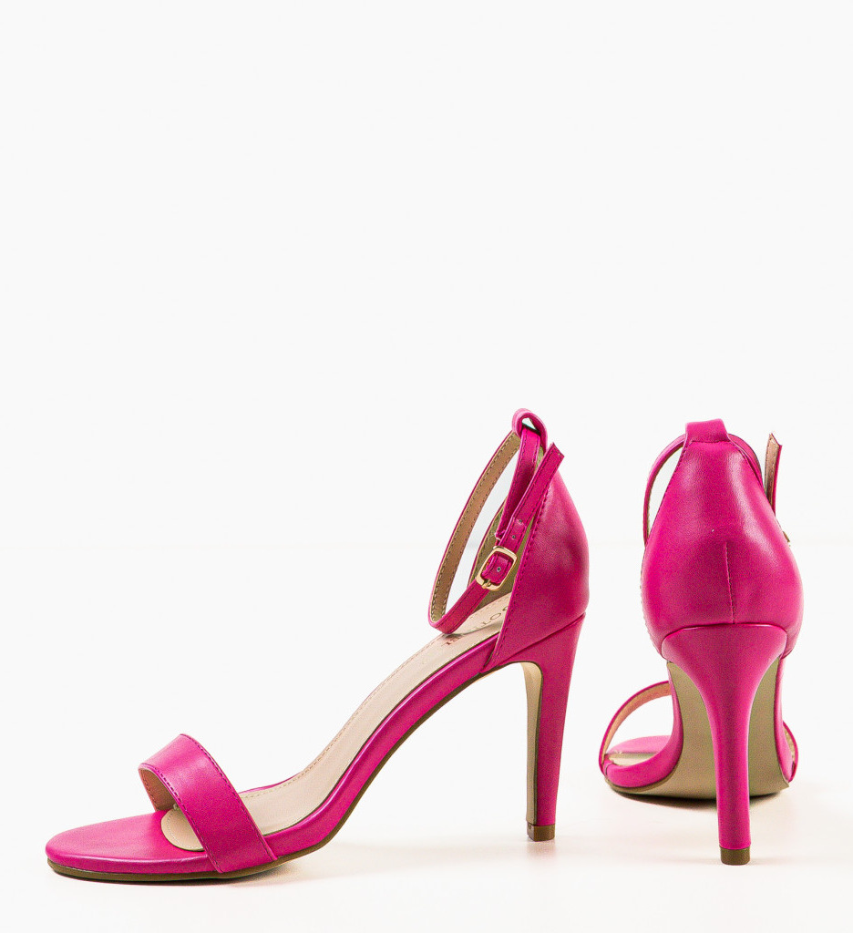 Sandale cu toc Rekoman Fuchsia Elegante - imagine 8