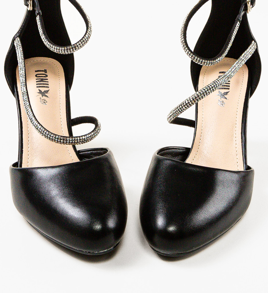 Pantofi cu Toc Lyzya Negri | Eleganță Urbană - imagine 3