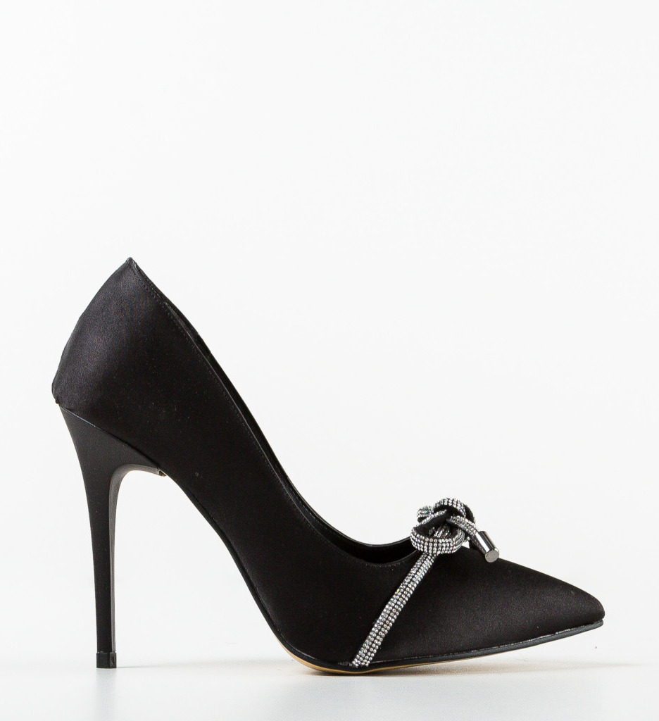 Pantofi Kroba Negri Eleganți cu Toc - imagine 4