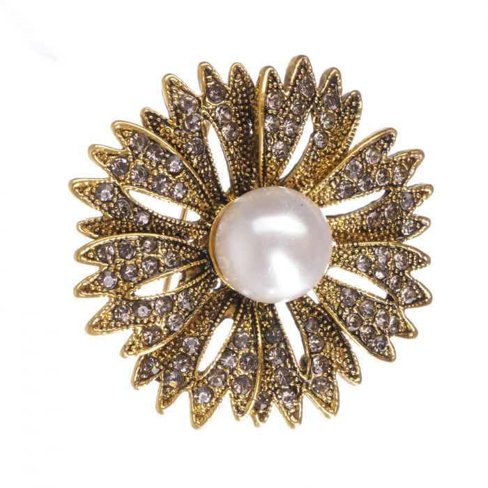 Brosa Aurie Floare cu Perla | Shopika