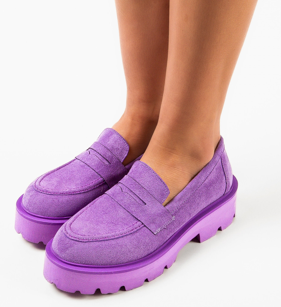 Pantofi Dama Punde Mov - Eleganță Casual Zilnică - imagine 2