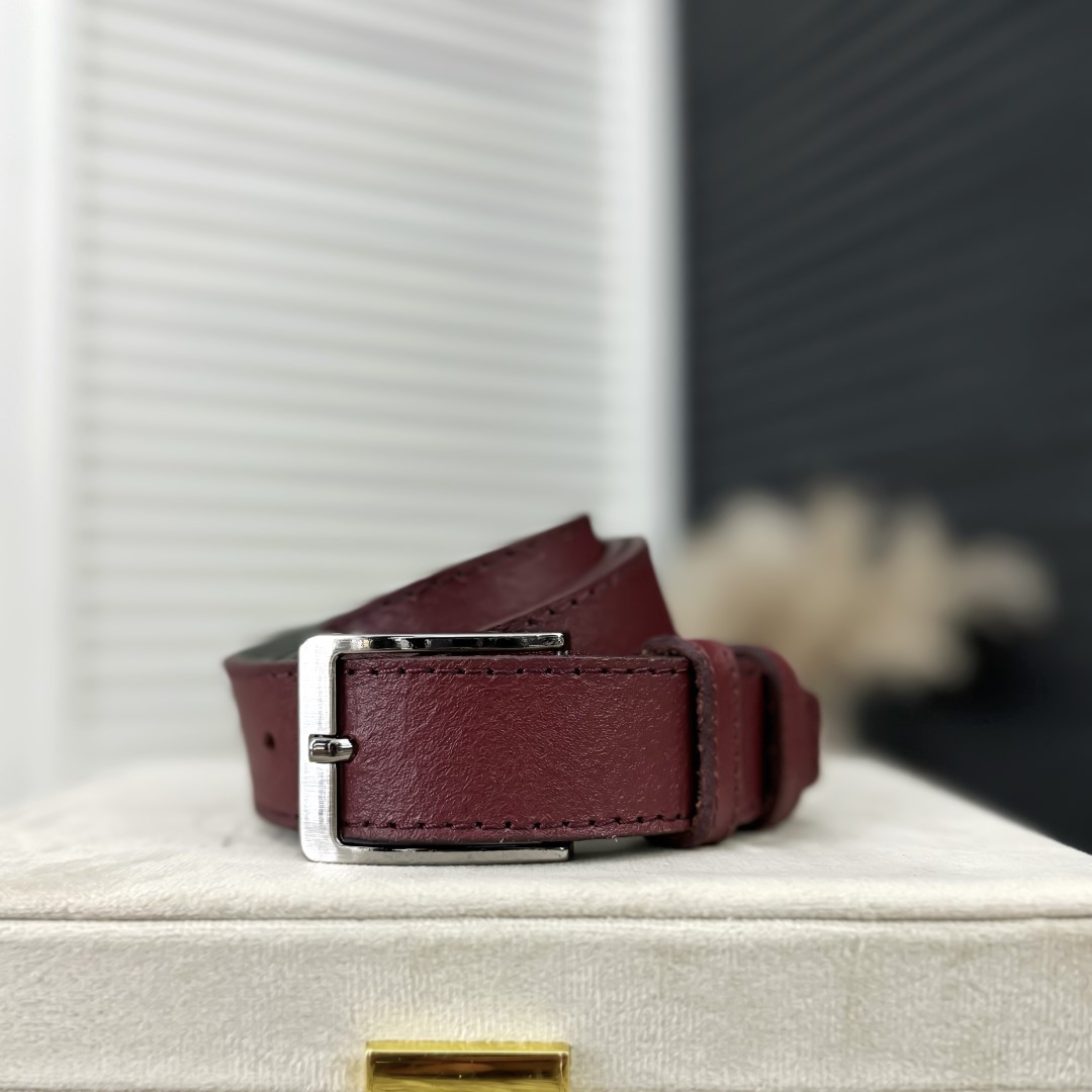 Curea Barbati Piele Naturală Grena - Model Premium