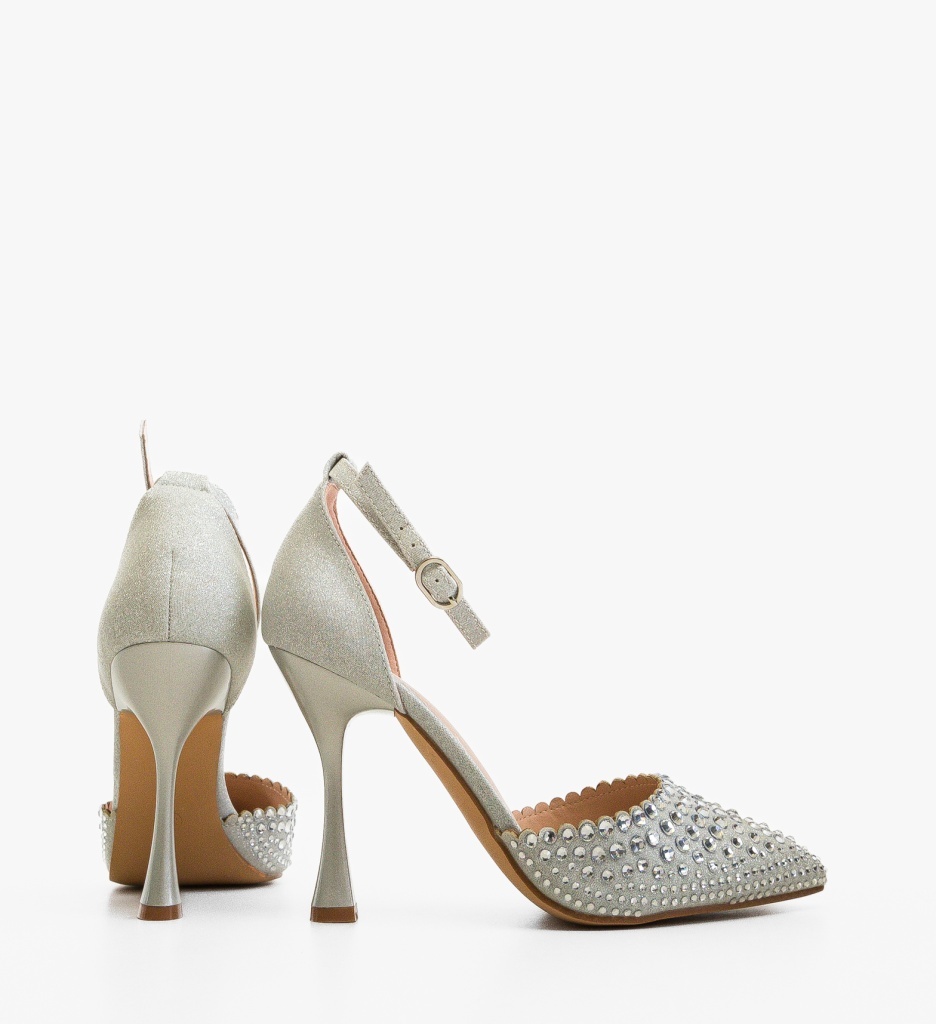 Pantofi dama Ammele Argintii eleganti - imagine 3