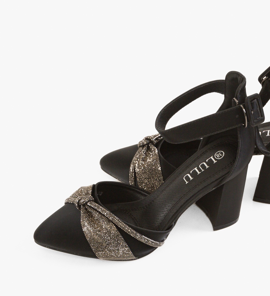 Pantofi Cochra Negri Eleganți cu Toc - imagine 6