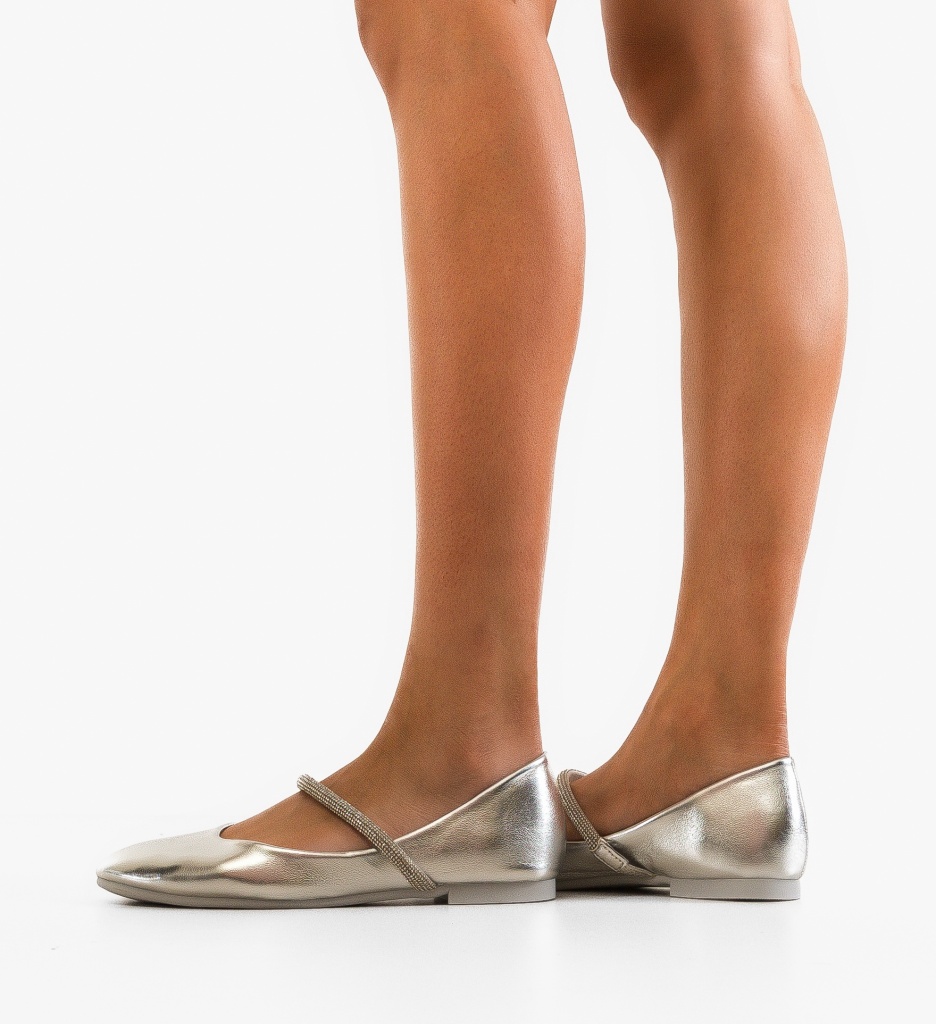 Balerini Dama Keelan Argintii - Eleganță Casual - imagine 2