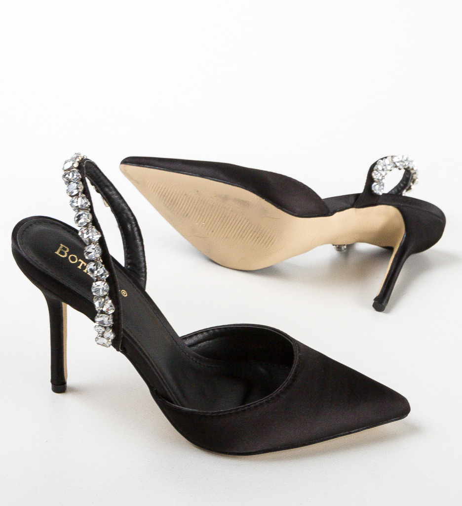 Pantofi dama Madaly cu toc | Eleganță Negru - imagine 4