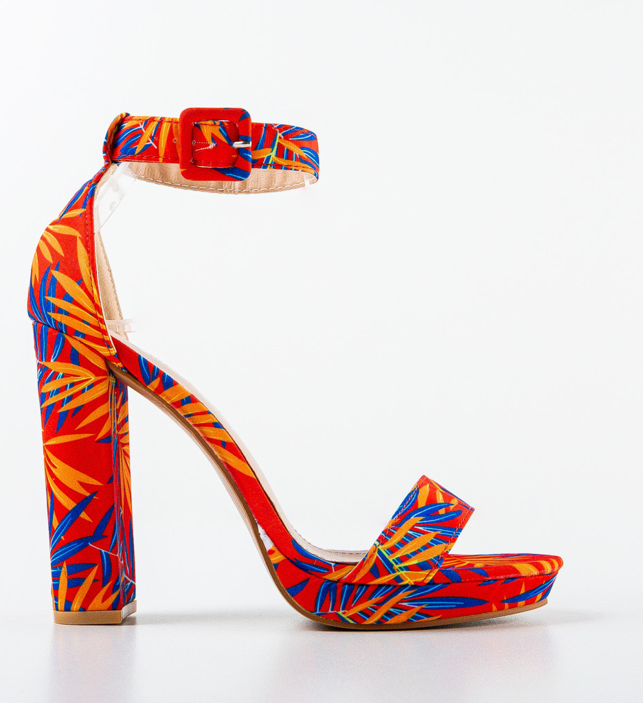 Sandale Dama Roman Portocalii - Accent Elegant - imagine 4
