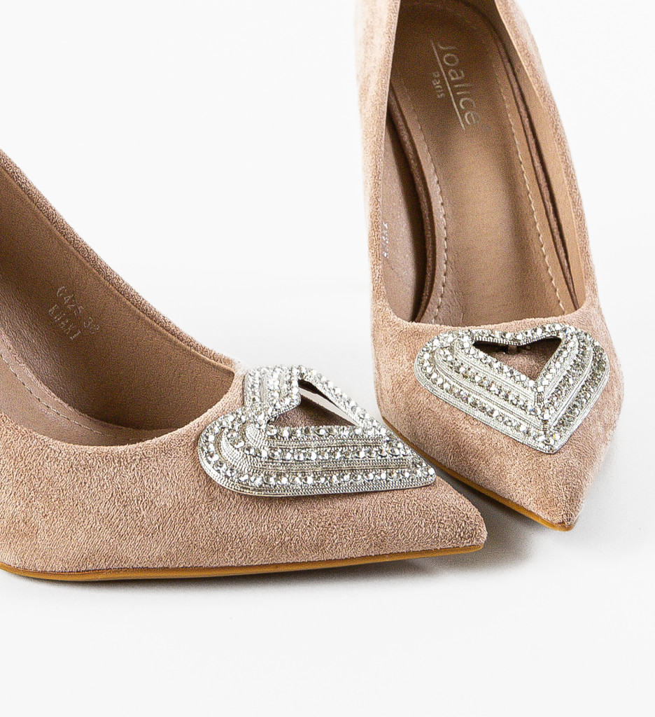 Pantofi Dama Oise Khaki cu Toc Eleganti - imagine 8