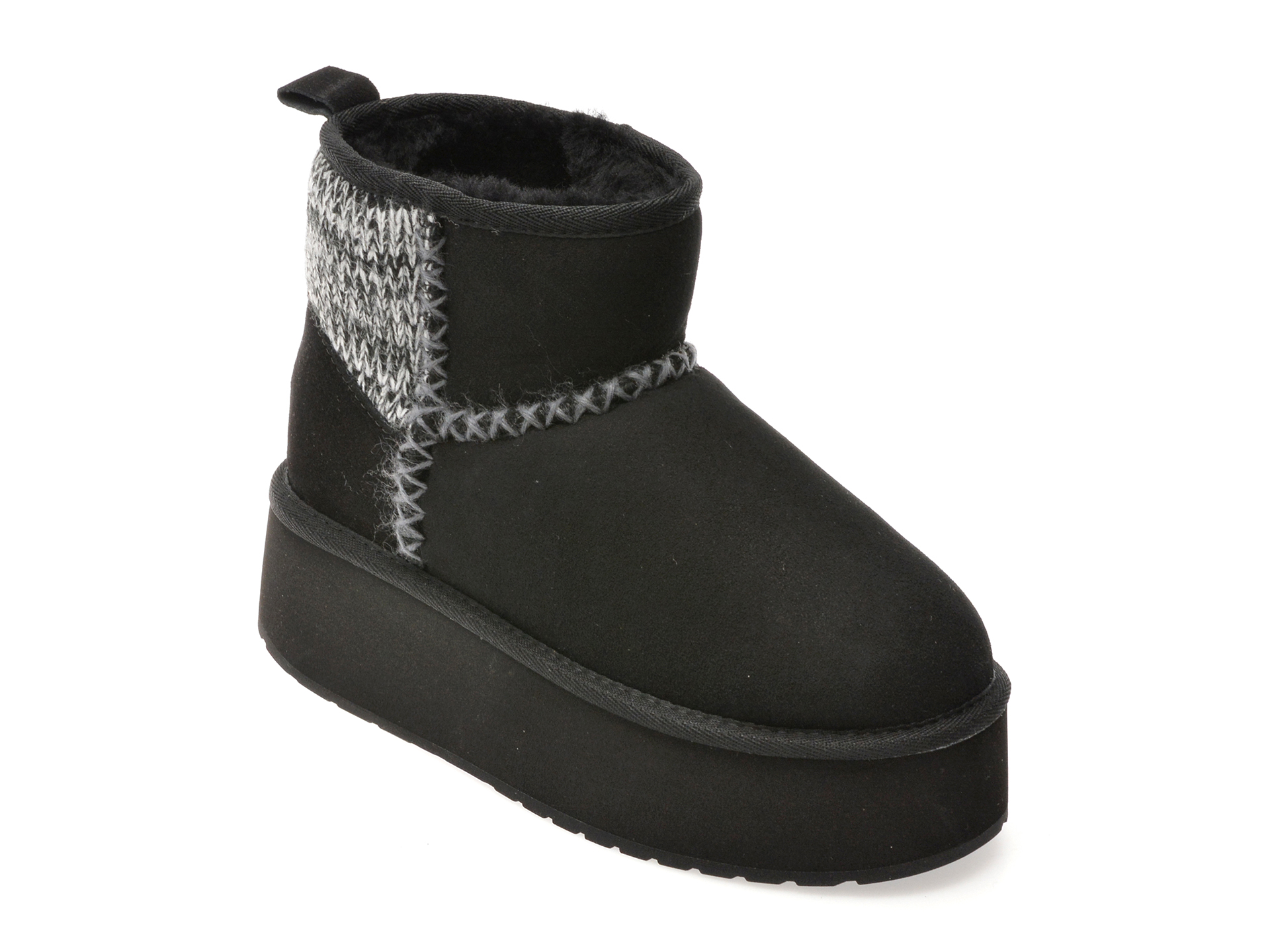 EMU Stinger Knit Flatform - Ghete negre piele intoarsa