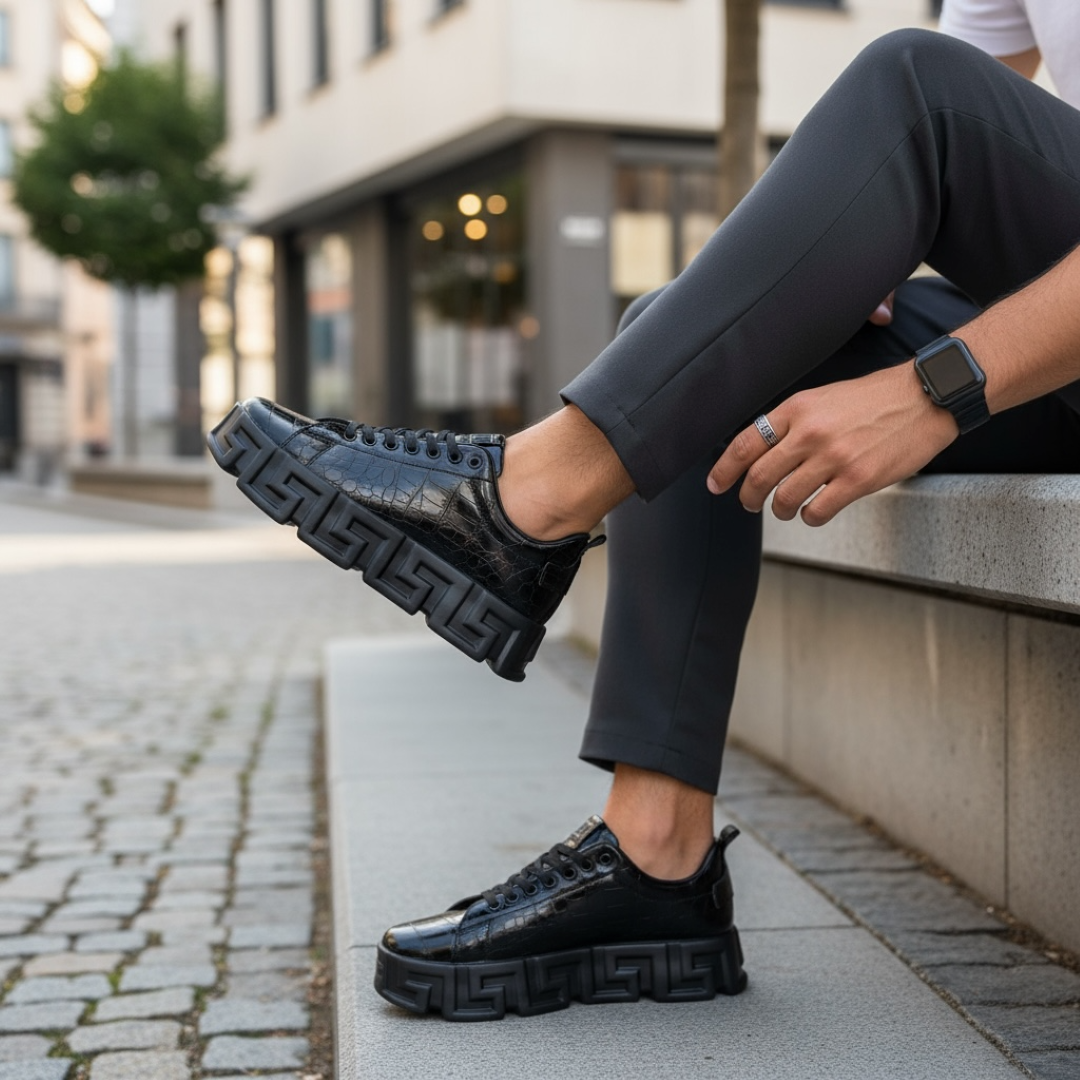 Adidași Casual Bărbați Negri - Confort și Stil