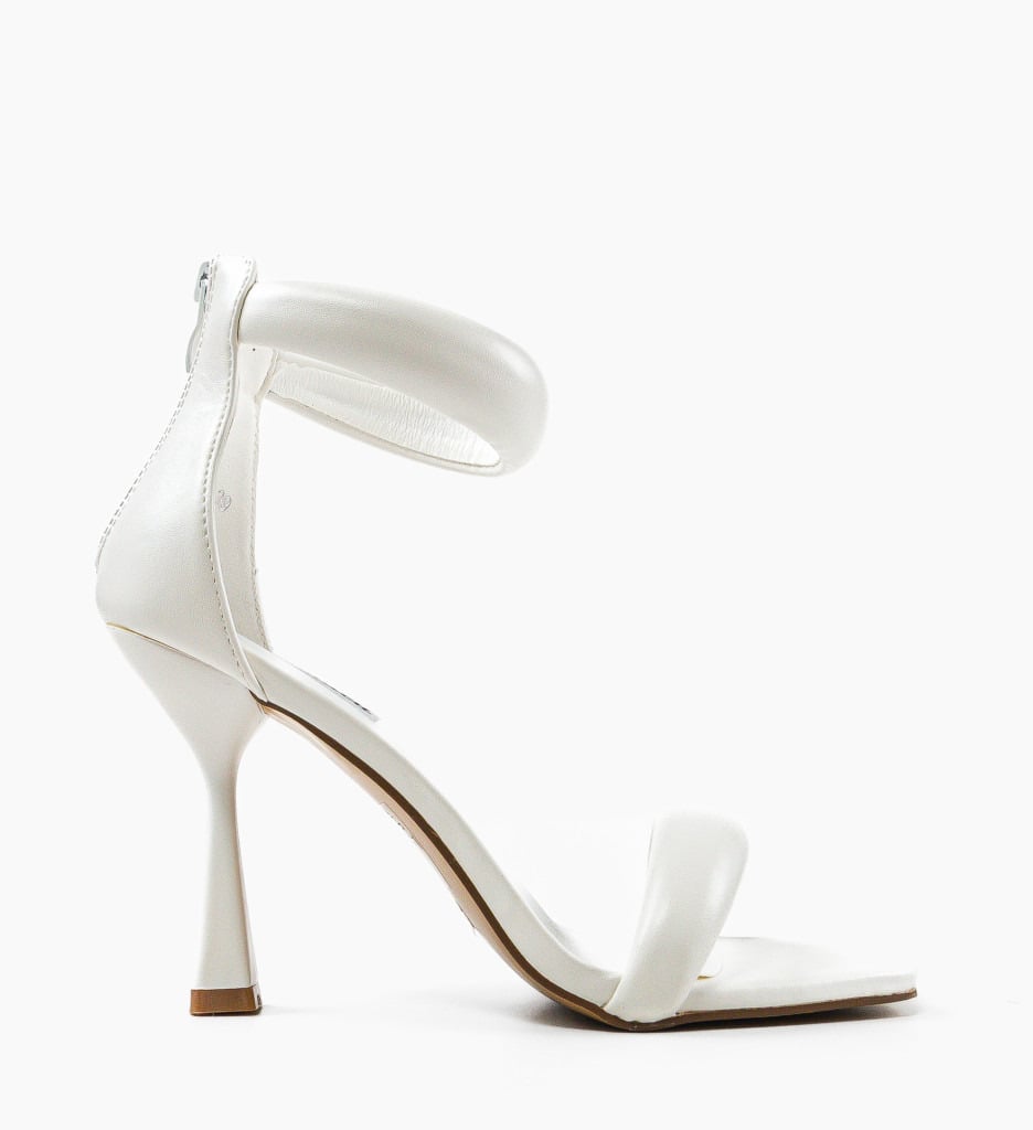 Sandale Crocett Albe cu Toc - Eleganță Pură - imagine 6