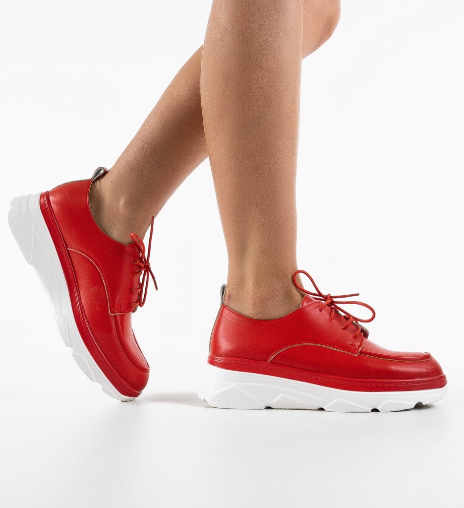 Pantofi Casual Dama Frelly Rosii - Confort Stil