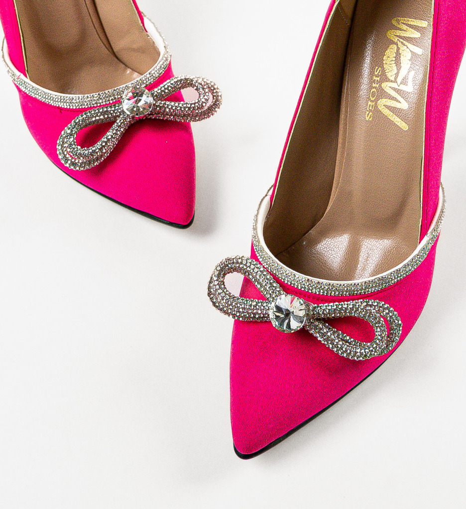 Pantofi Toc Risgan Fuchsia | Eleganță și Stil - imagine 3