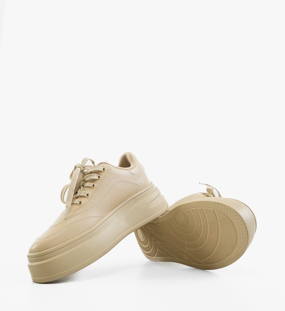 Sneakers Dama Bygdan Bej - Confort Urban - imagine 6