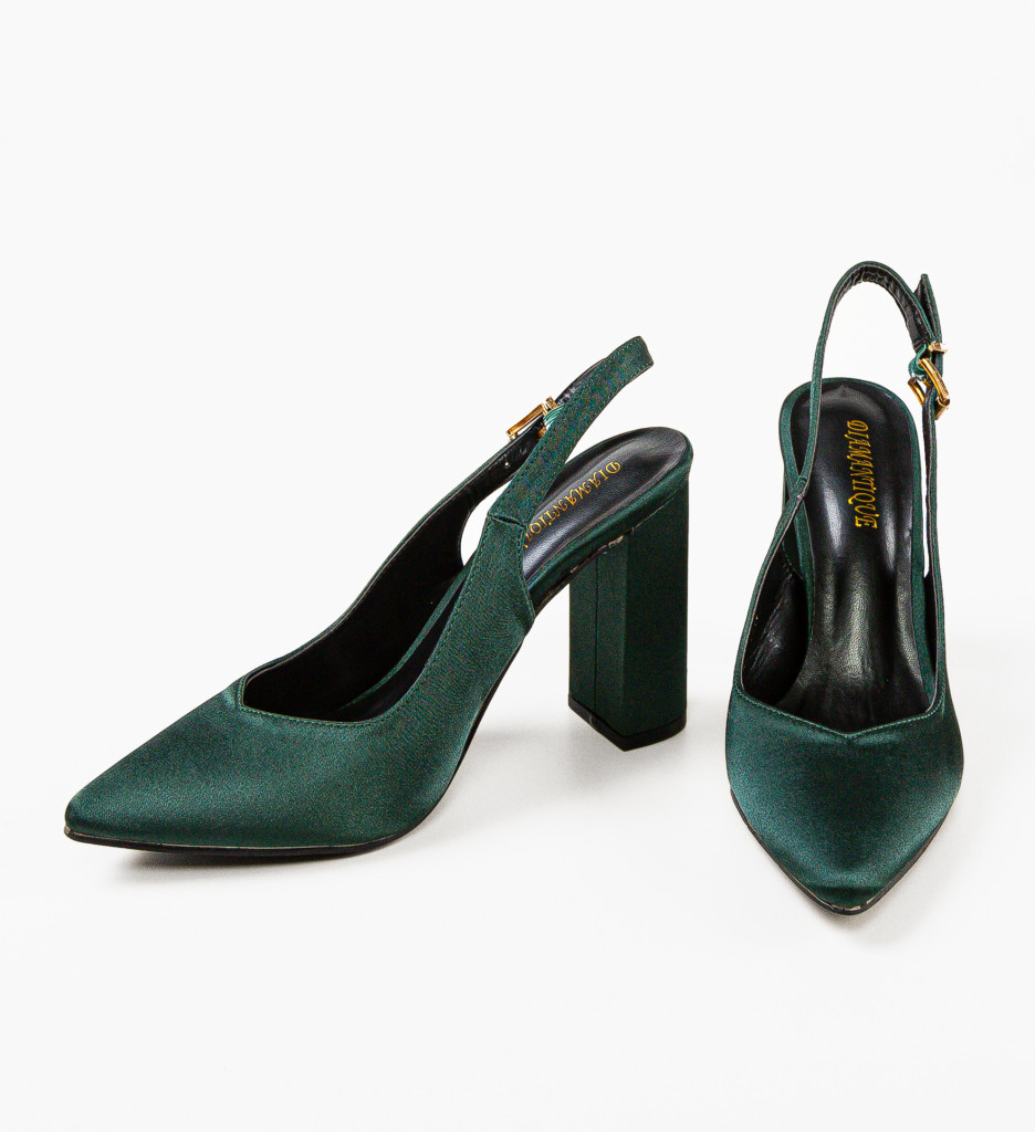 Pantofi Anhelina Verzi cu Toc Eleganți - imagine 8