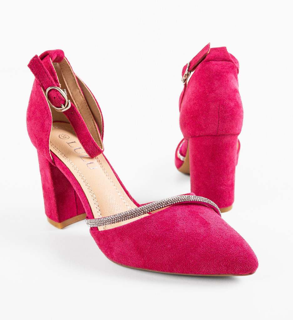 Pantofi Dem Fuchsia cu Toc Elegant - imagine 7