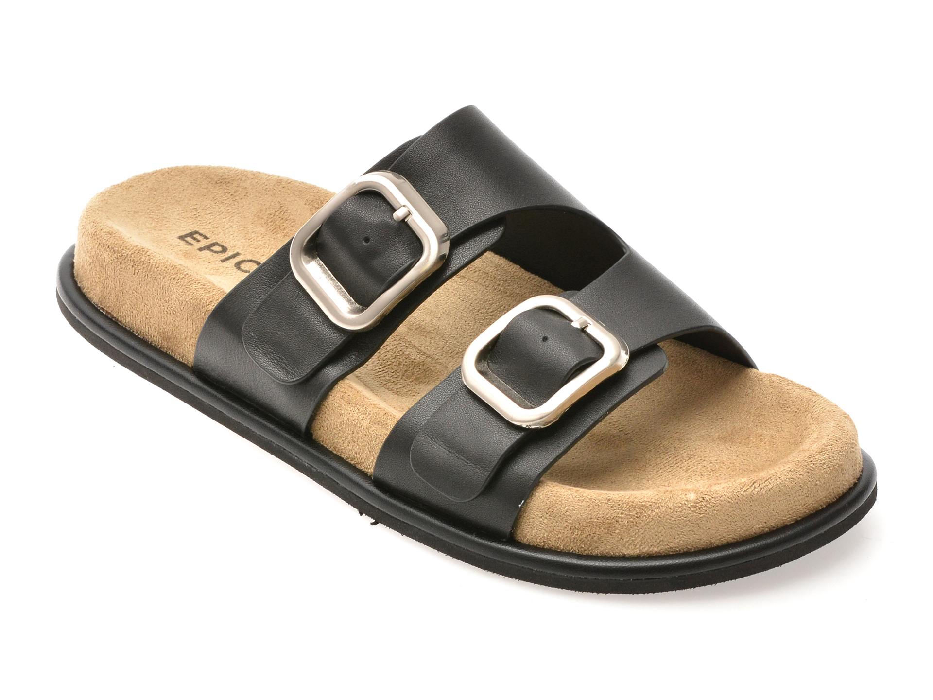 Papuci Epica Negri din Piele Naturală