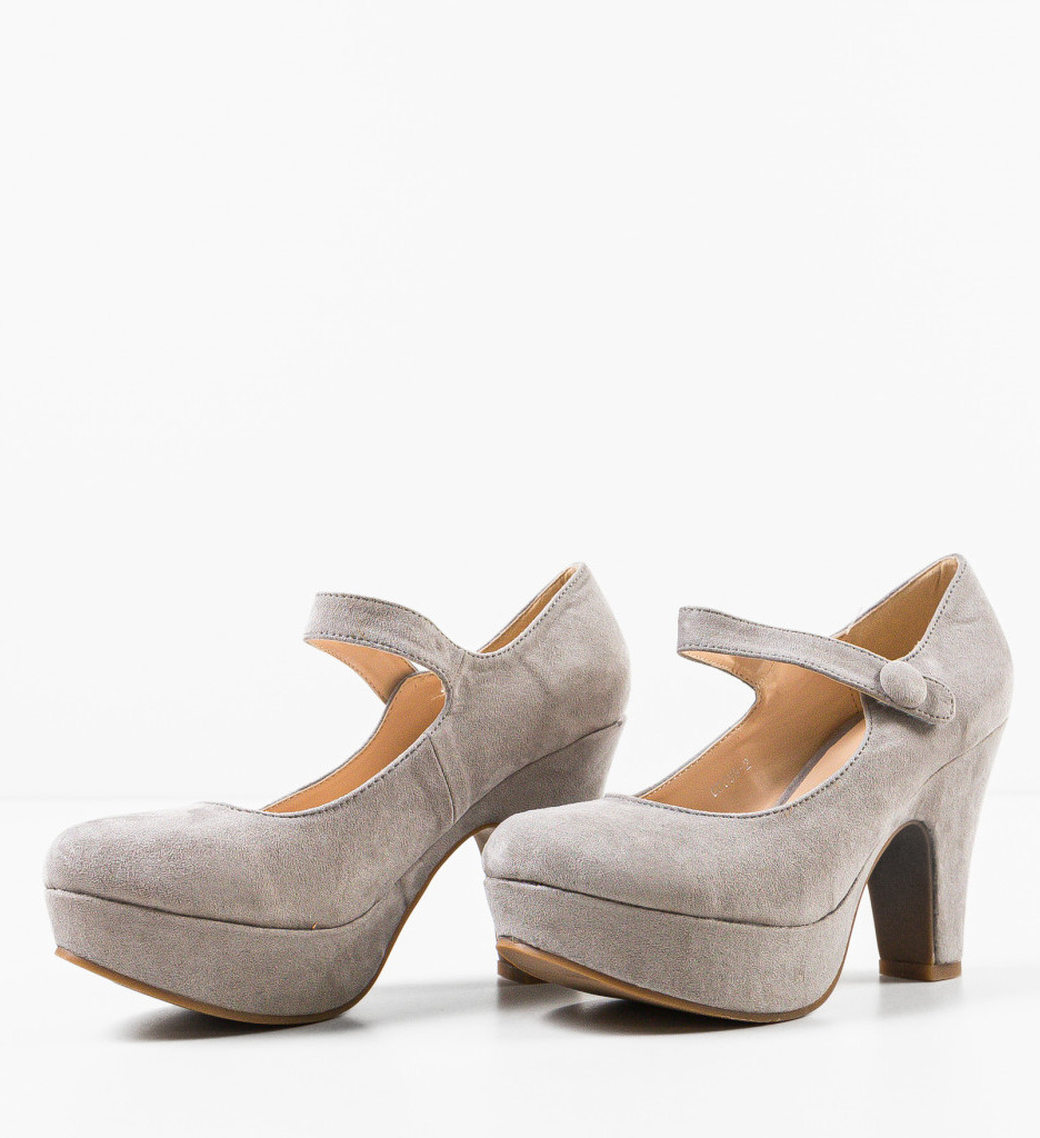 Pantofi Dama Bowers Gri Eleganți - imagine 5