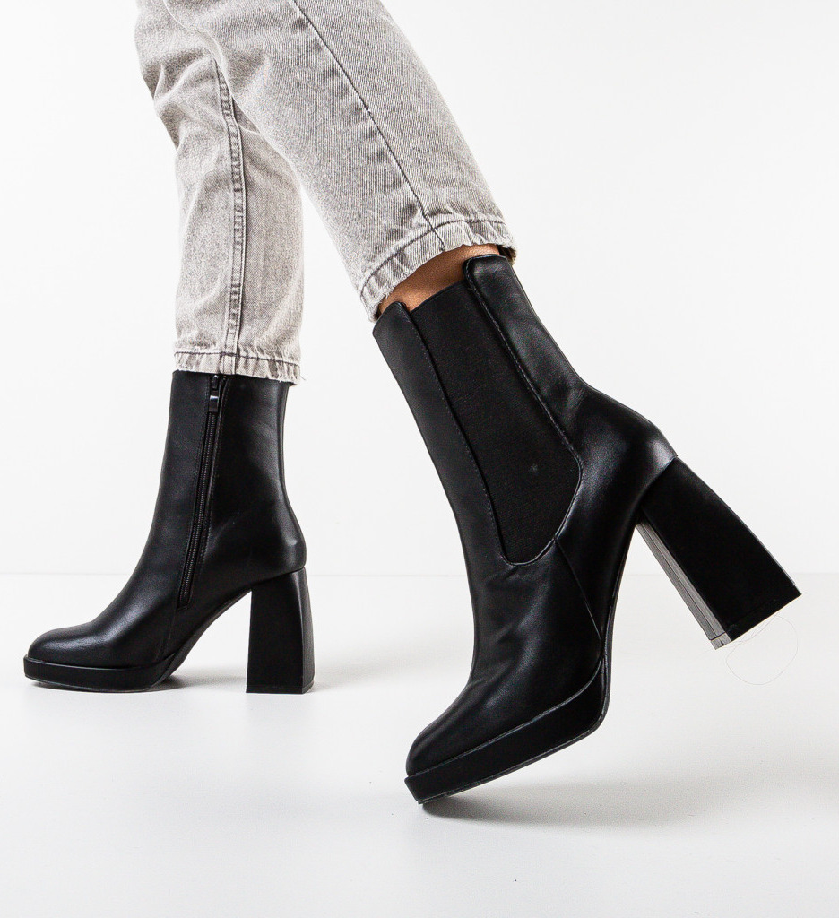 Botine Dama Negon Negre - Stil si Confort - imagine 2