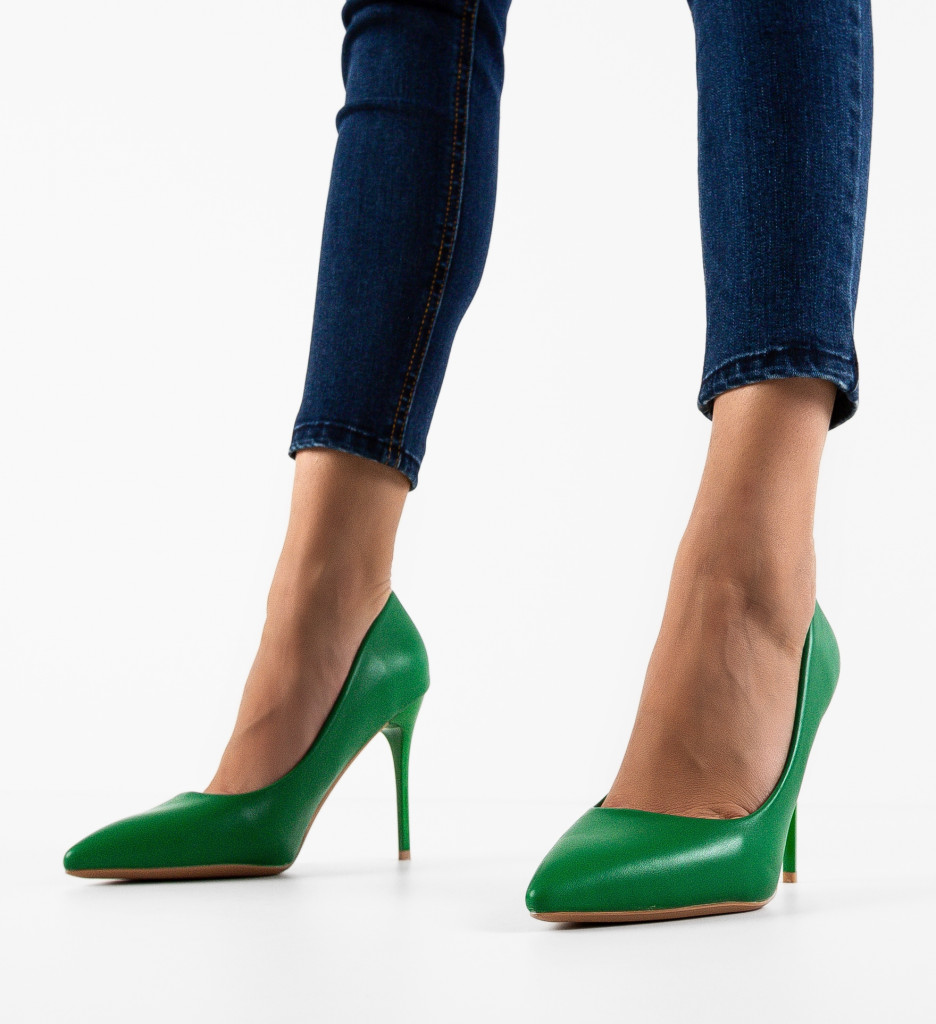 Pantofi Toc Oknam Verzi | Eleganță Asigurată
