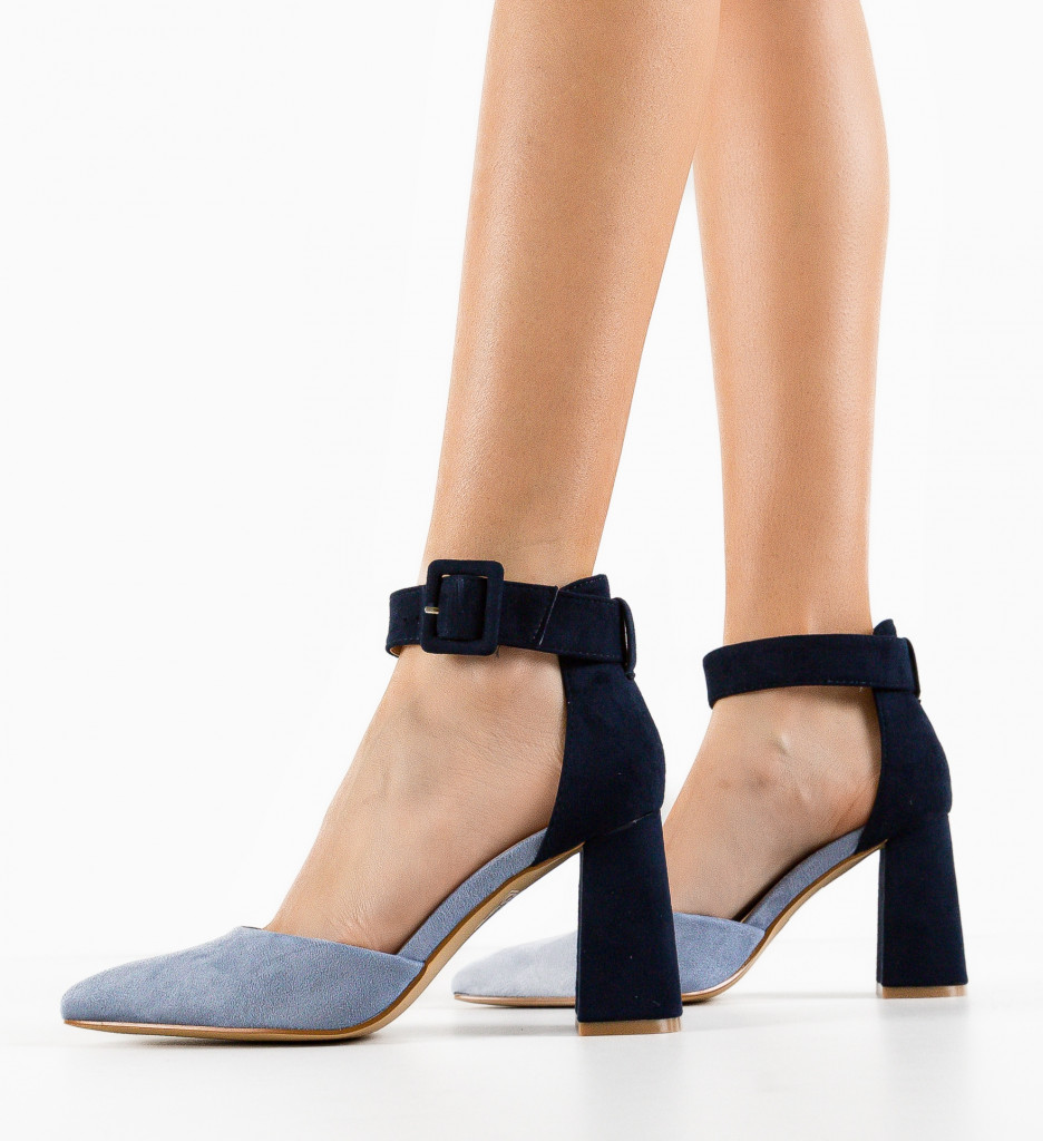 Pantofi cu Toc Albastri Ramzam - Eleganți și Moderni - imagine 2
