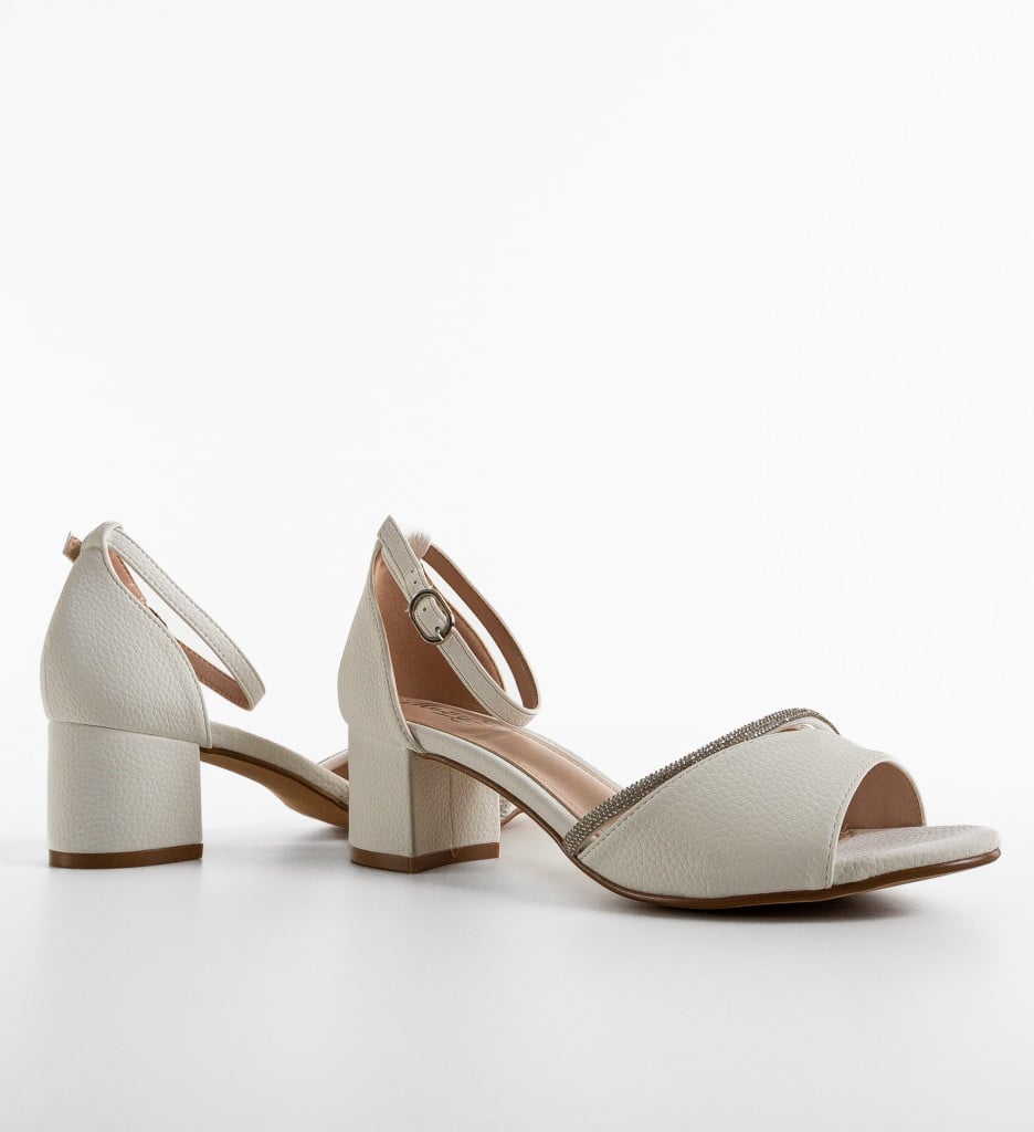 Sandale cu Toc Acevedo Albe | Eleganță și Stil - imagine 5
