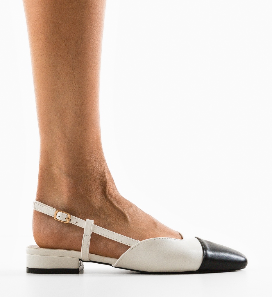 Pantofi Karuna Albi cu Toc | Eleganță Asigurată - imagine 4
