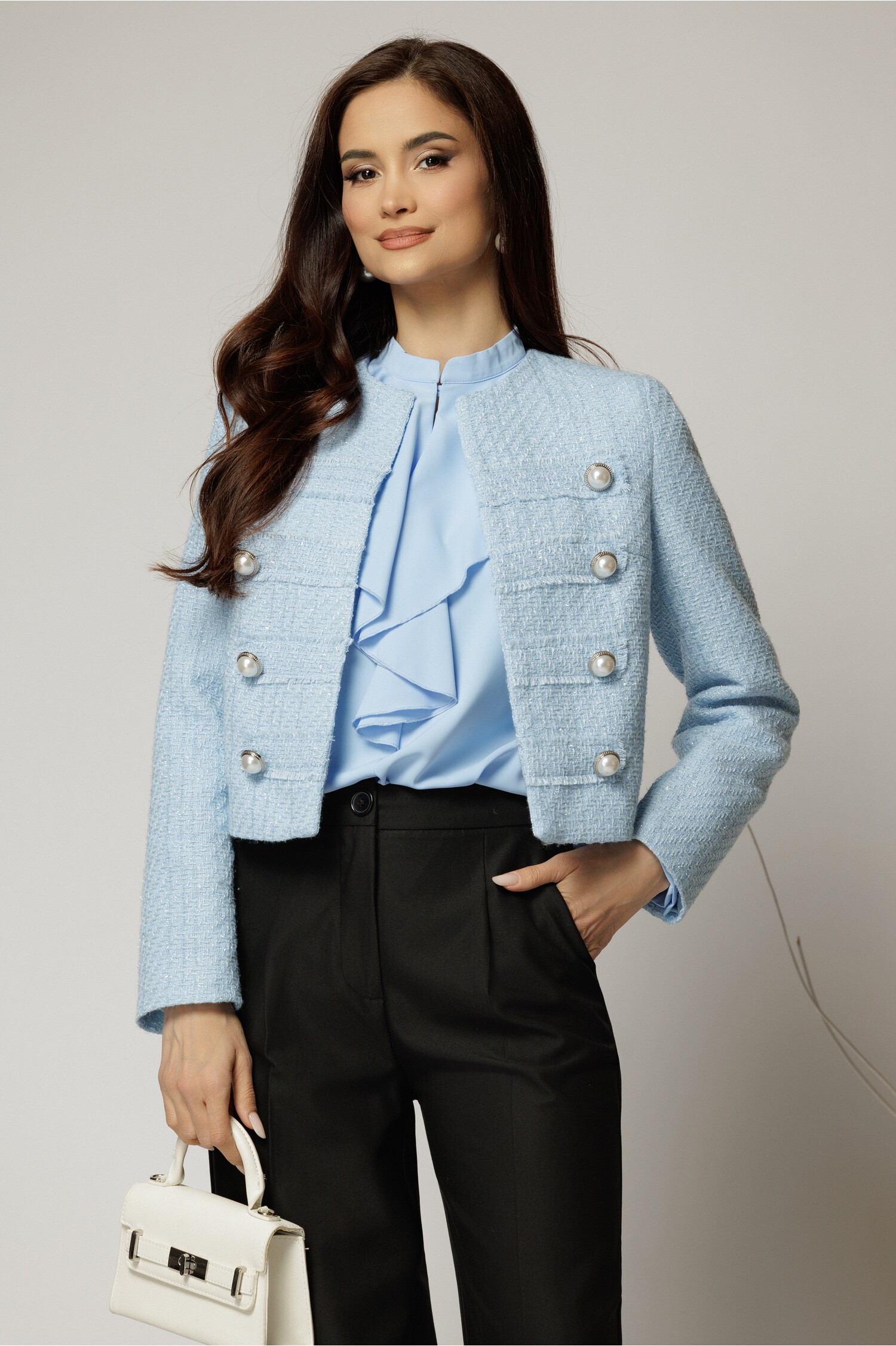 Sacou DY Fashion Bleu Tweed Elegant