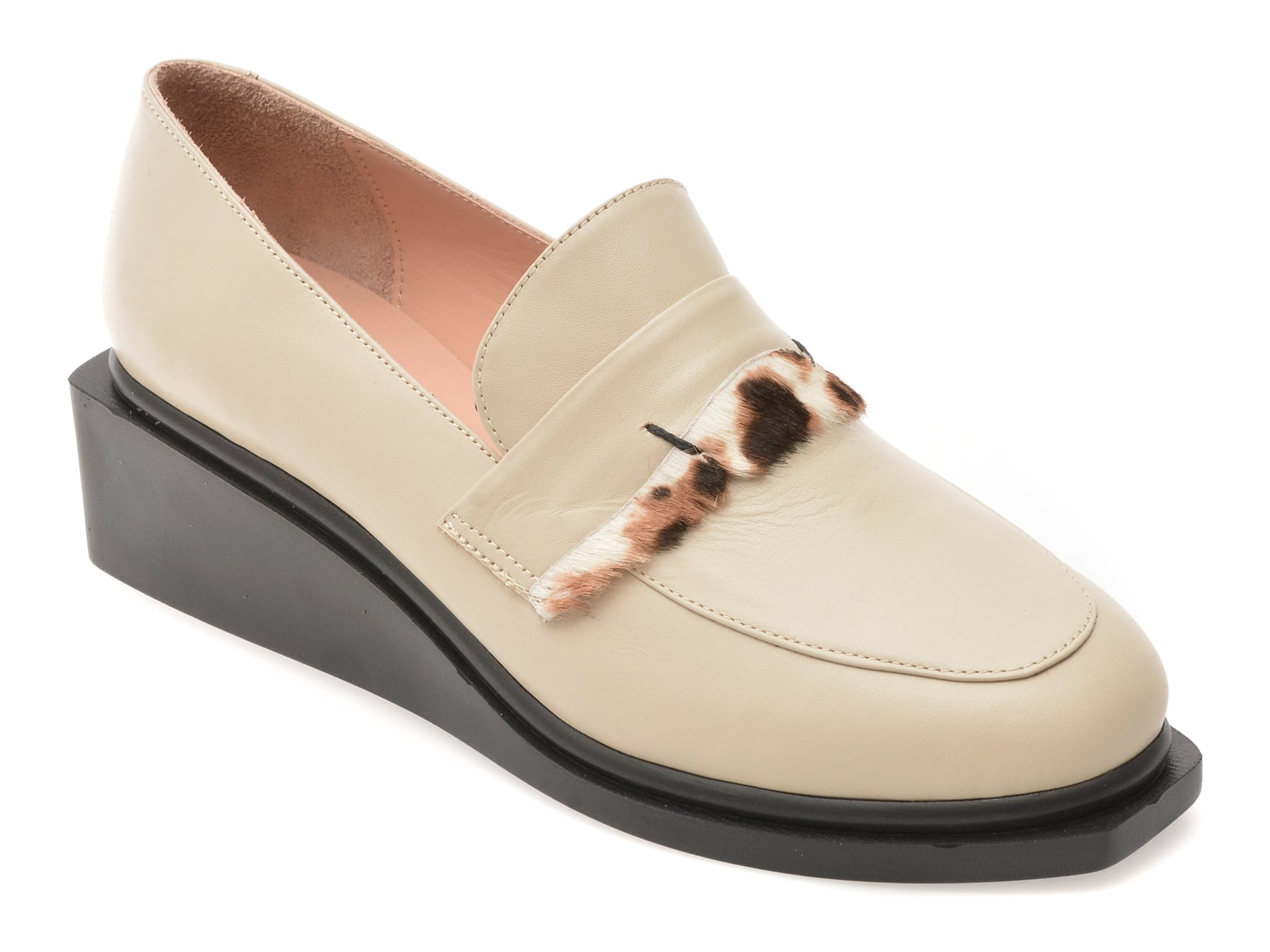 Mocasini GOLD DEER gri din piele naturală