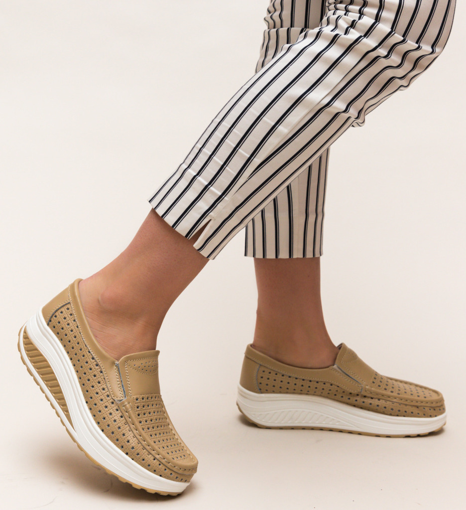 Pantofi Casual Bicaz Bej - Confort și Stil - imagine 4