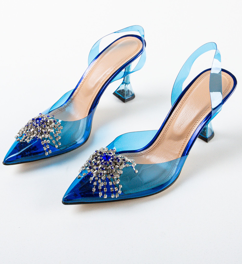 Pantofi Zanag Albastri Eleganți - imagine 5