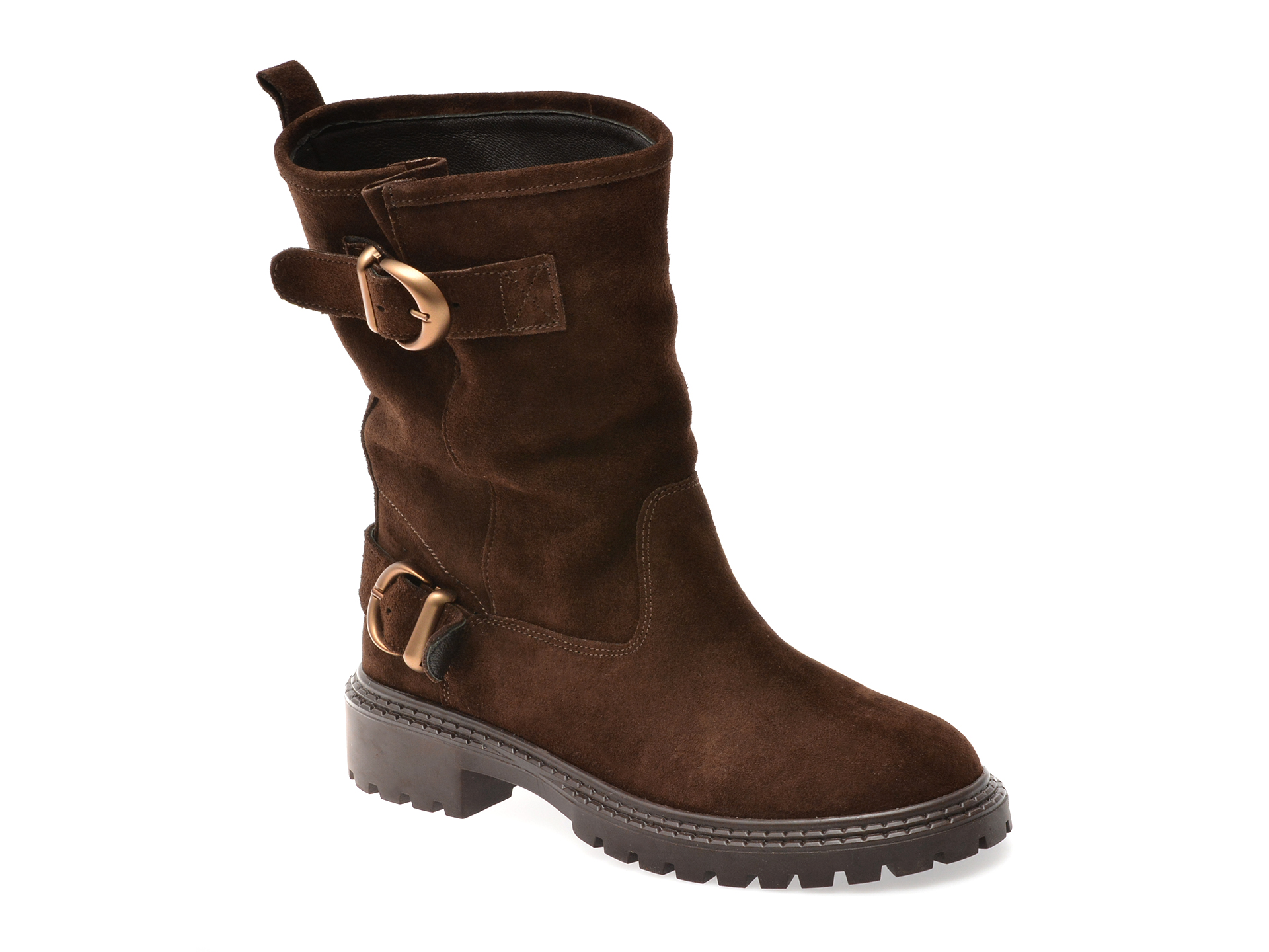 Ghete Epica Piele Intarsa Maro - Eleganta si Confort