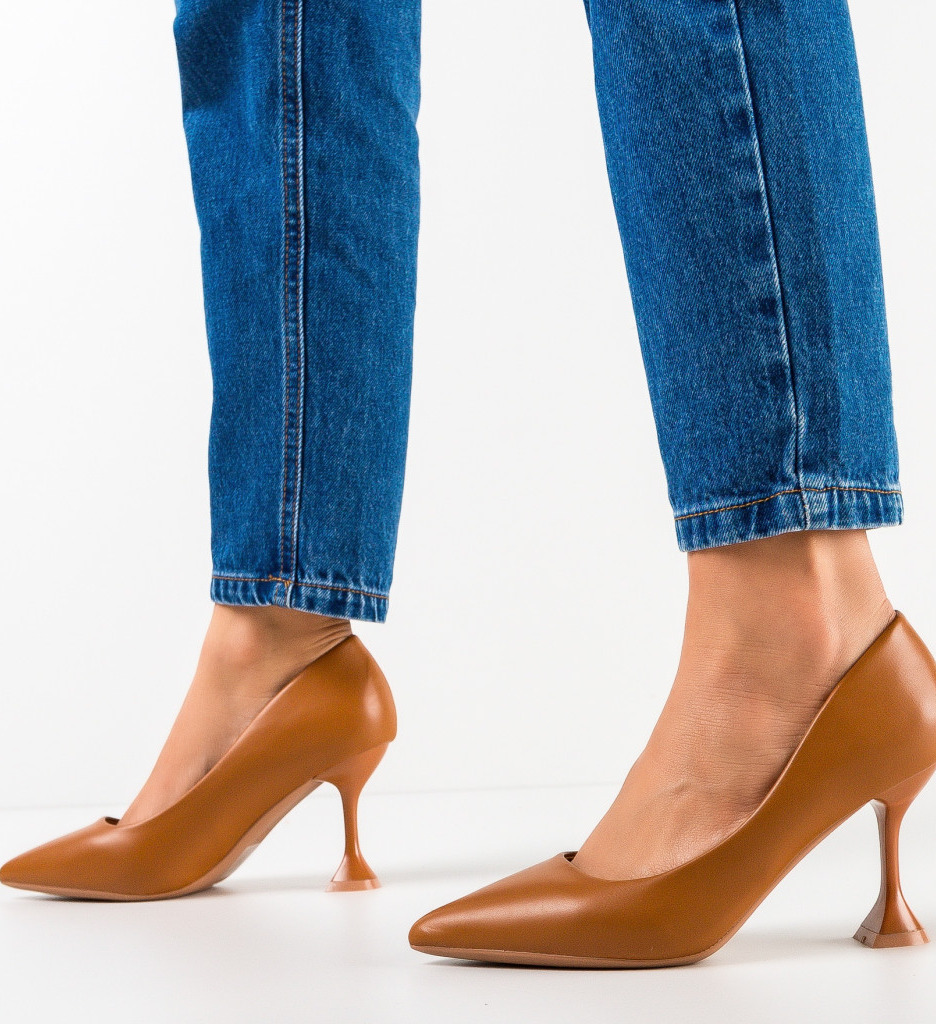 Pantofi cu Toc Camel Wiktor | Eleganță și Stil - imagine 2