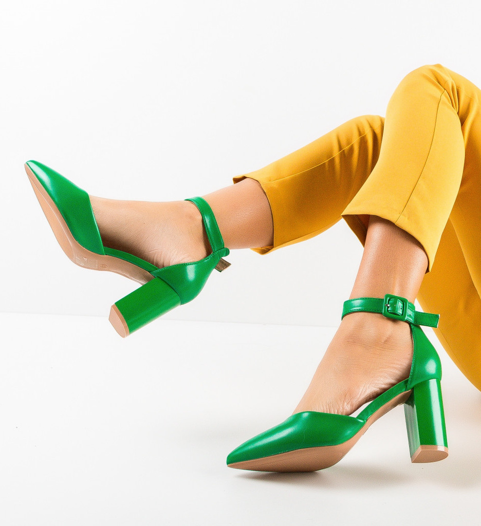 Pantofi Kole Verzi cu Toc - Eleganță și Stil - imagine 4