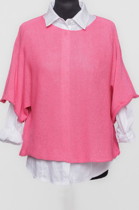 Pulover bumbac fucsia Shopika | Versatil