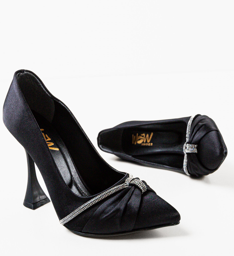Pantofi Finko Negri Eleganți cu Toc - imagine 4