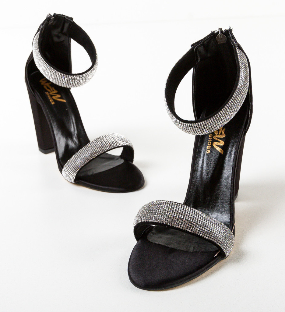 Sandale Ragada Negre cu Toc Elegante - imagine 6
