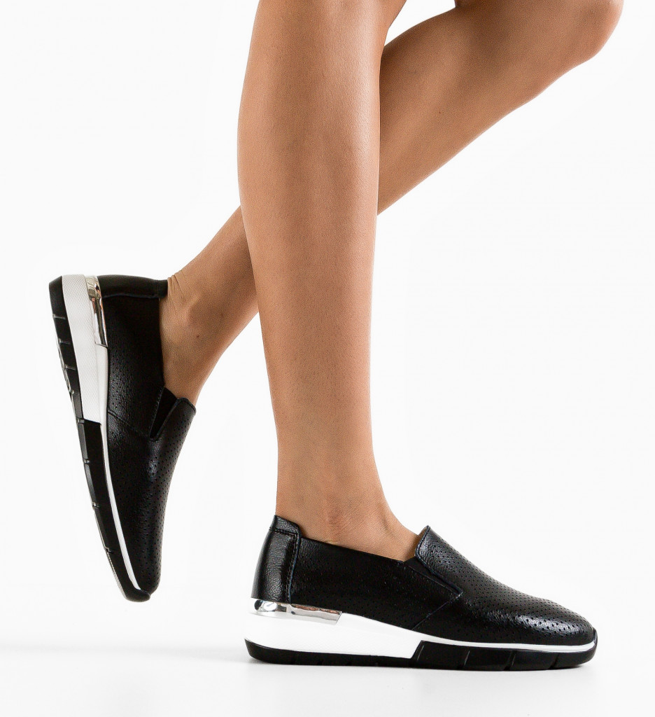 Pantofi Casual Pufine Negri - Confort Maxim - imagine 8