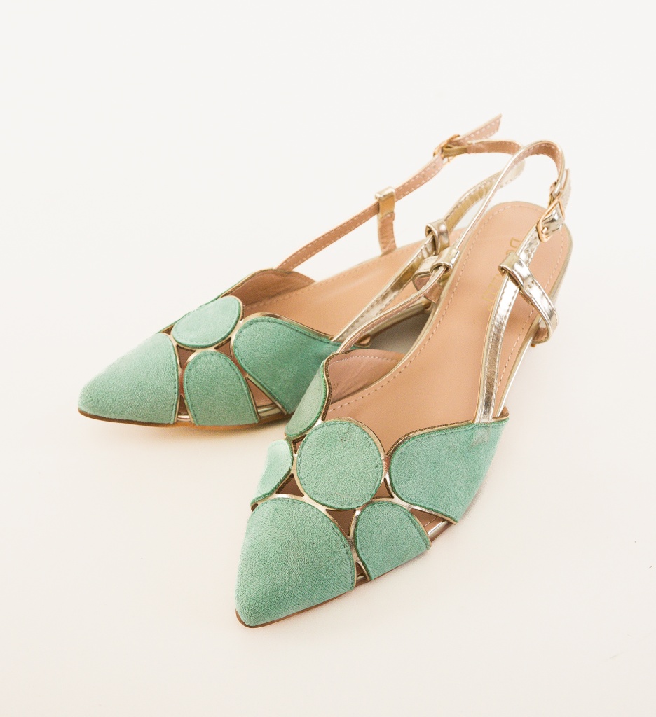 Pantofi Dama Xquenda Verzi Eleganți - imagine 7