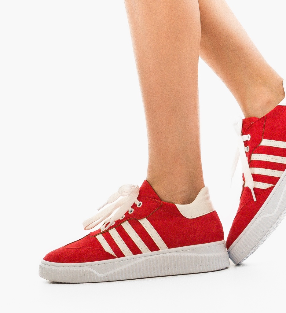 Sneakers Dama Crimson Rosii - Stil și Confort - imagine 3