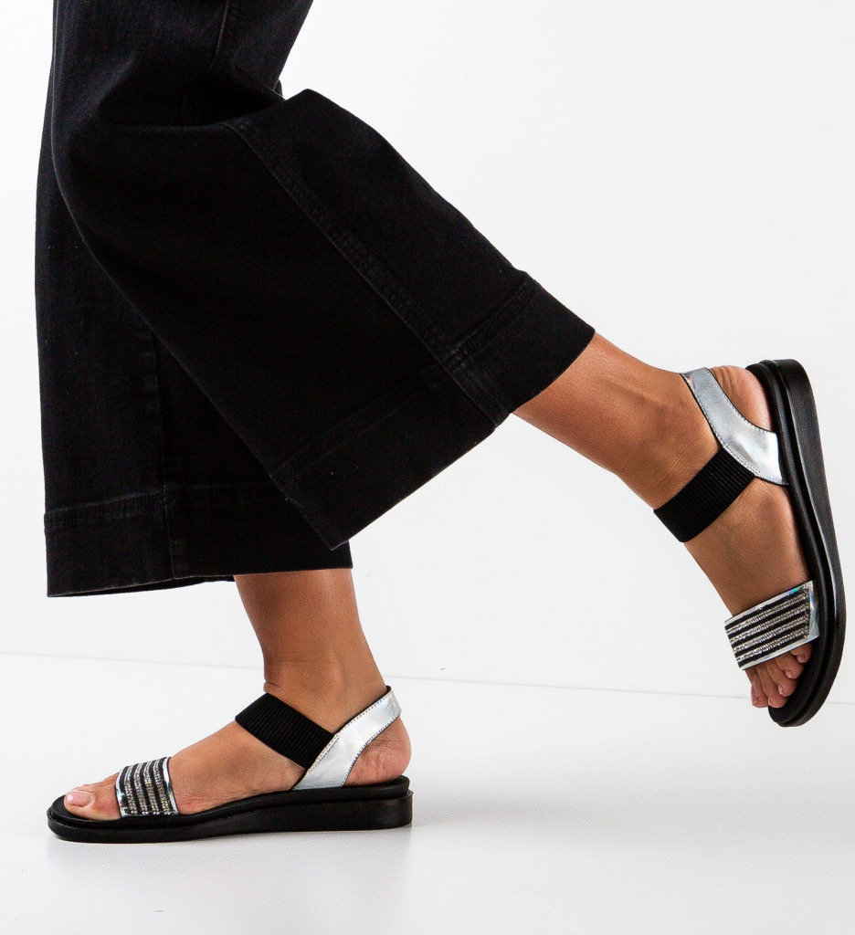 Sandale Dama Argintii Elegante - Stil Noche - imagine 3