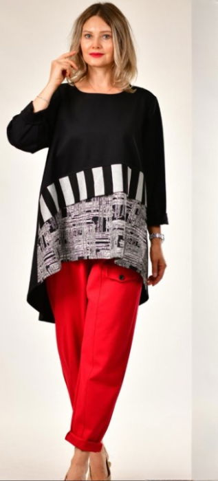 Bluza Asimetrica Shopika | Imprimeu Grafic