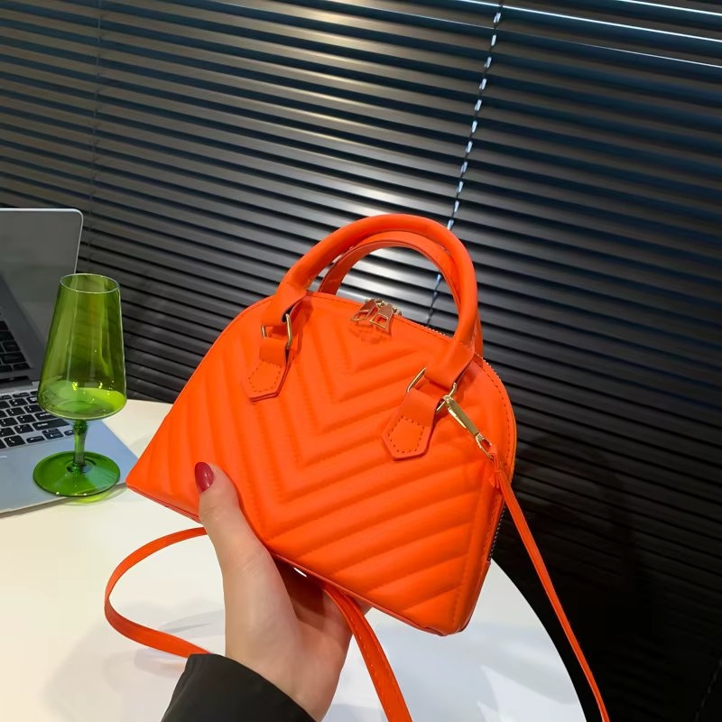 Geanta Dama Delis Ilanora Portocaliu, Piele Eco - imagine 3