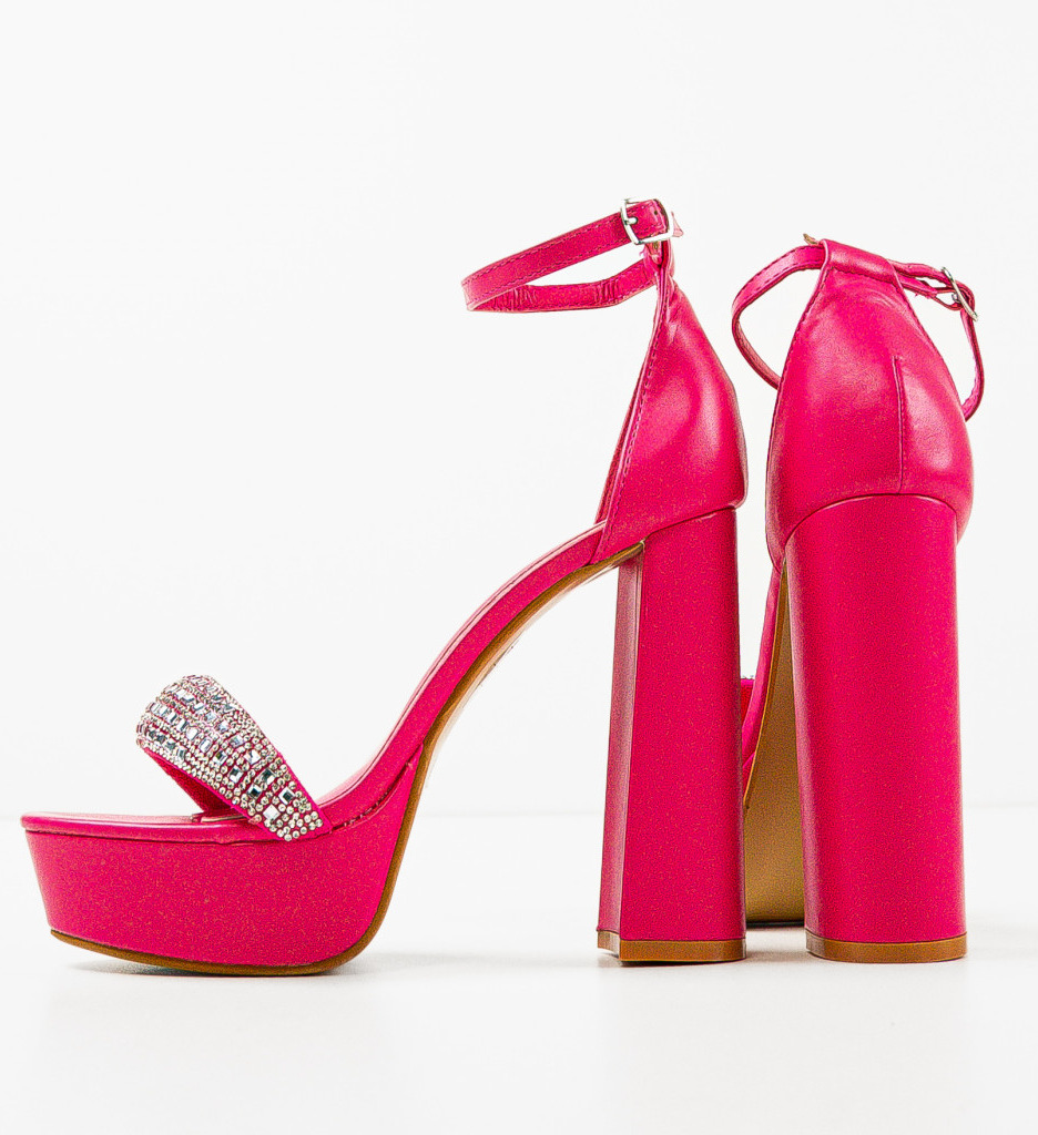 Sandale Toc Christel Fuchsia | Eleganță Vibrantă - imagine 7